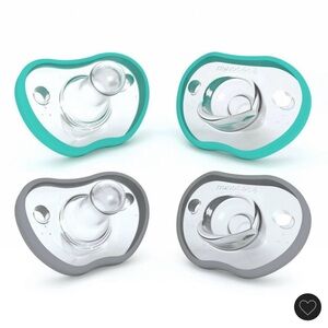 Nanobebe Baby Pacifiers 0-3 Month - Orthodontic, Curves Comfortably with Face...